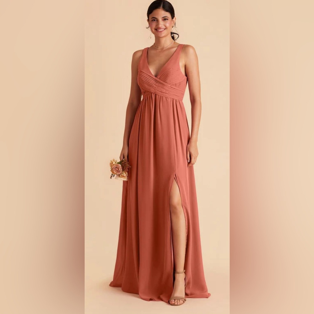 Birds Grey‎ Laurie Empire Dress Chiffon Terracotta